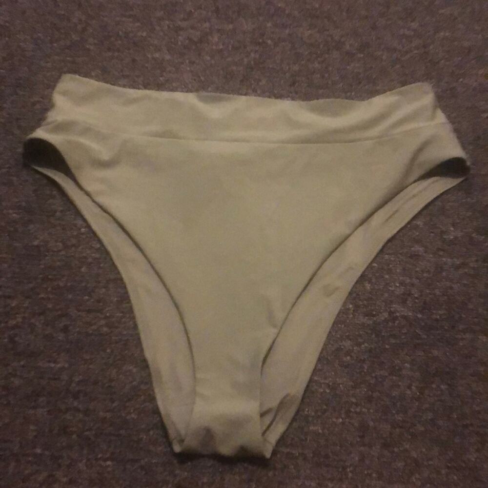 Aerie Brand High Cut High Waisted Cheeky Bikini Bottom 2XL NWOT Green